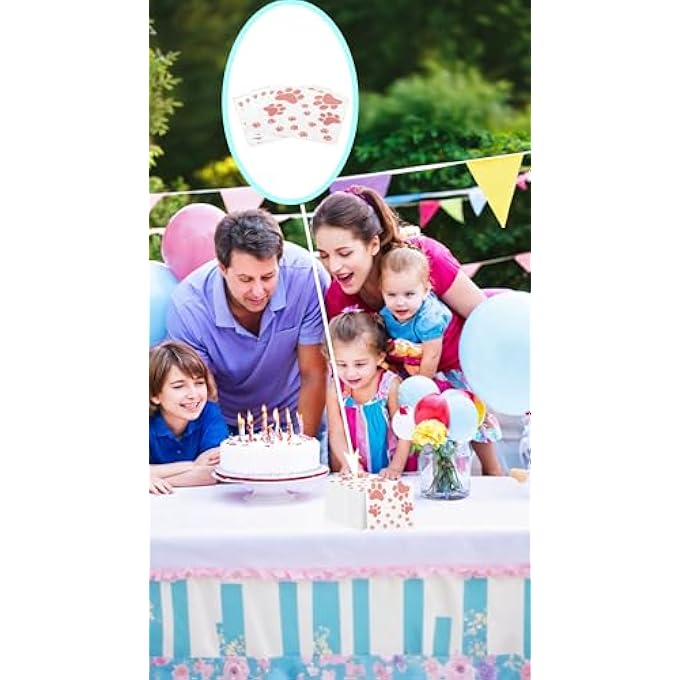 PAW PRINT NAPKINS FOR PUPPY THEME PARTY, PINK TABLE NAPKINS, FOR DOGGY THEMED KIDS' BIRTHDAY, BABY SHOWER, PET LOVERS' CELEBRATION100 PCS - Image 4